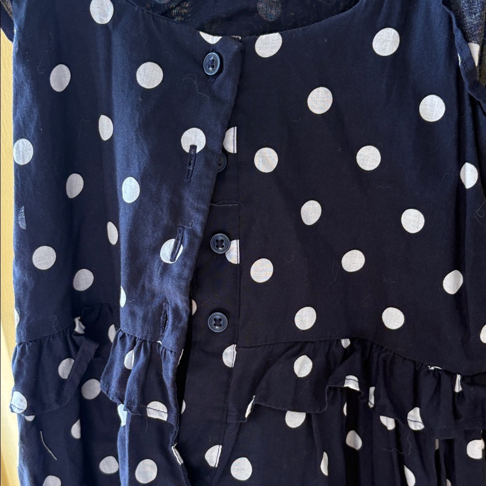 Janie and Jack Navy Polka Dot classic beauty summer Dress - Picture 4 of 7